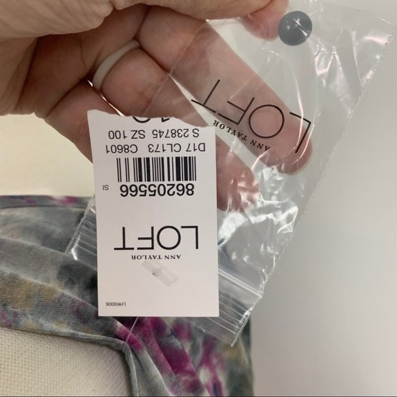 LOFT Multicolor Print Ruffle Dress Size 10 - Picture 9 of 9